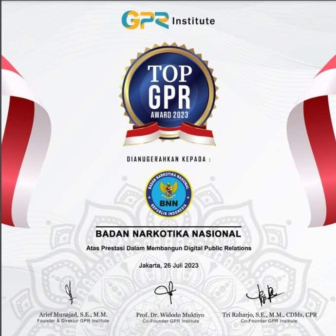 BNN RI Raih TOP GPR Award 2023