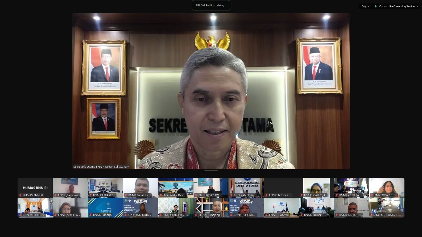 Cetak ASN Inovatif Dan Adaptif, PPSDM BNN Gelar Webinar Corporate University