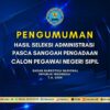 Pengumuman Pasca Sanggah CPNS BNN T.A. 2024