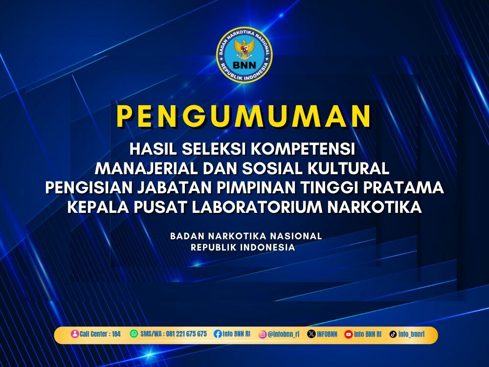 Hasil Seleksi Kompetensi Manajerial dan Sosial Kultural Melalui Assesment Center Pengisian JPT Pratama Kapus Laboratorium Narkotika BNN T.A. 2024