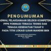 JADWAL PELAKSANAAN SELEKSI KOMPETENSI PENGADAAN PEGAWAI PEMERINTAH DENGAN PERJANJIAN KERJA (PPPK) FORMASI TENAGA TEKNIS DAN TENAGA KESEHATAN TAHAP II PADA TITIK LOKASI UJIAN MANDIRI BKN Badan narkotika nasional T.a. 2024