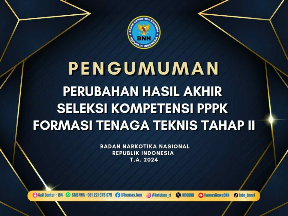 PENGUMUMAN PERUBAHAN HASIL AKHIR SELEKSI KOMPETENSI PPPK FORMASI TENAGA TEKNIS TAHAP II