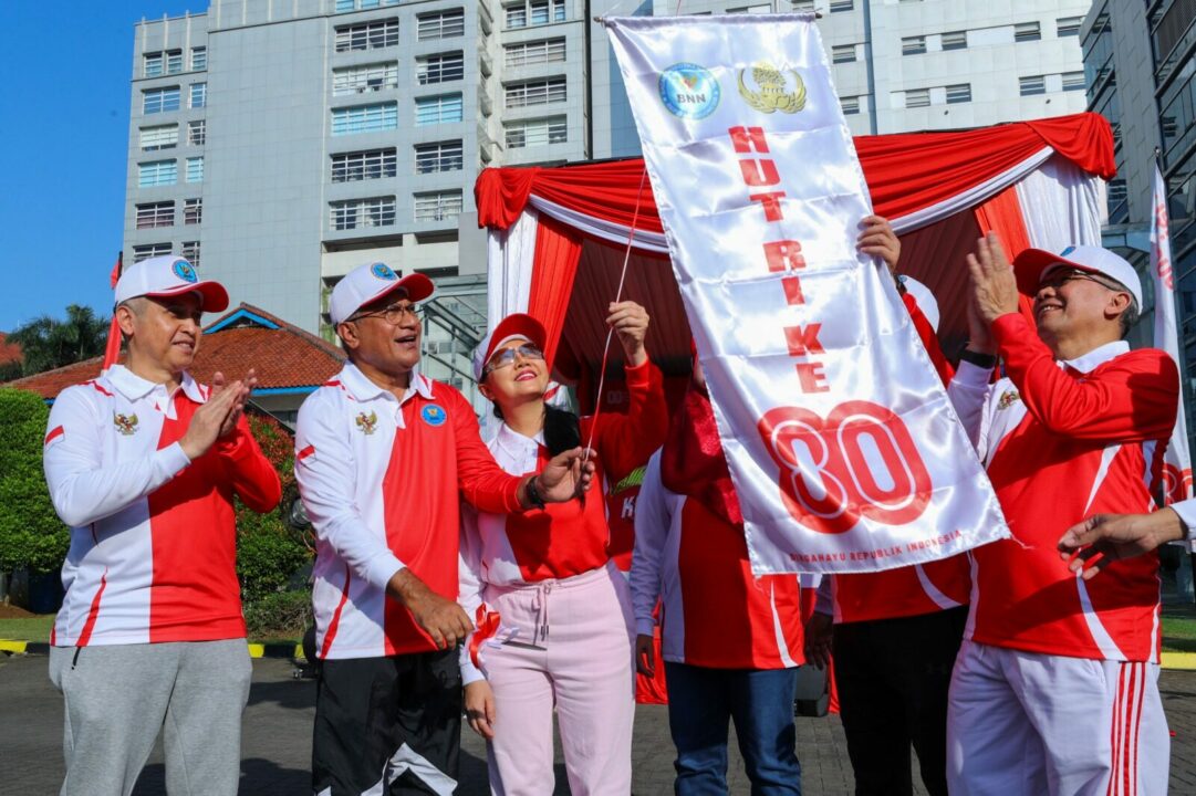 SEMARAKKAN HUT KE-80 RI, BNN GELAR SENAM PAGI DAN BERAGAM LOMBA