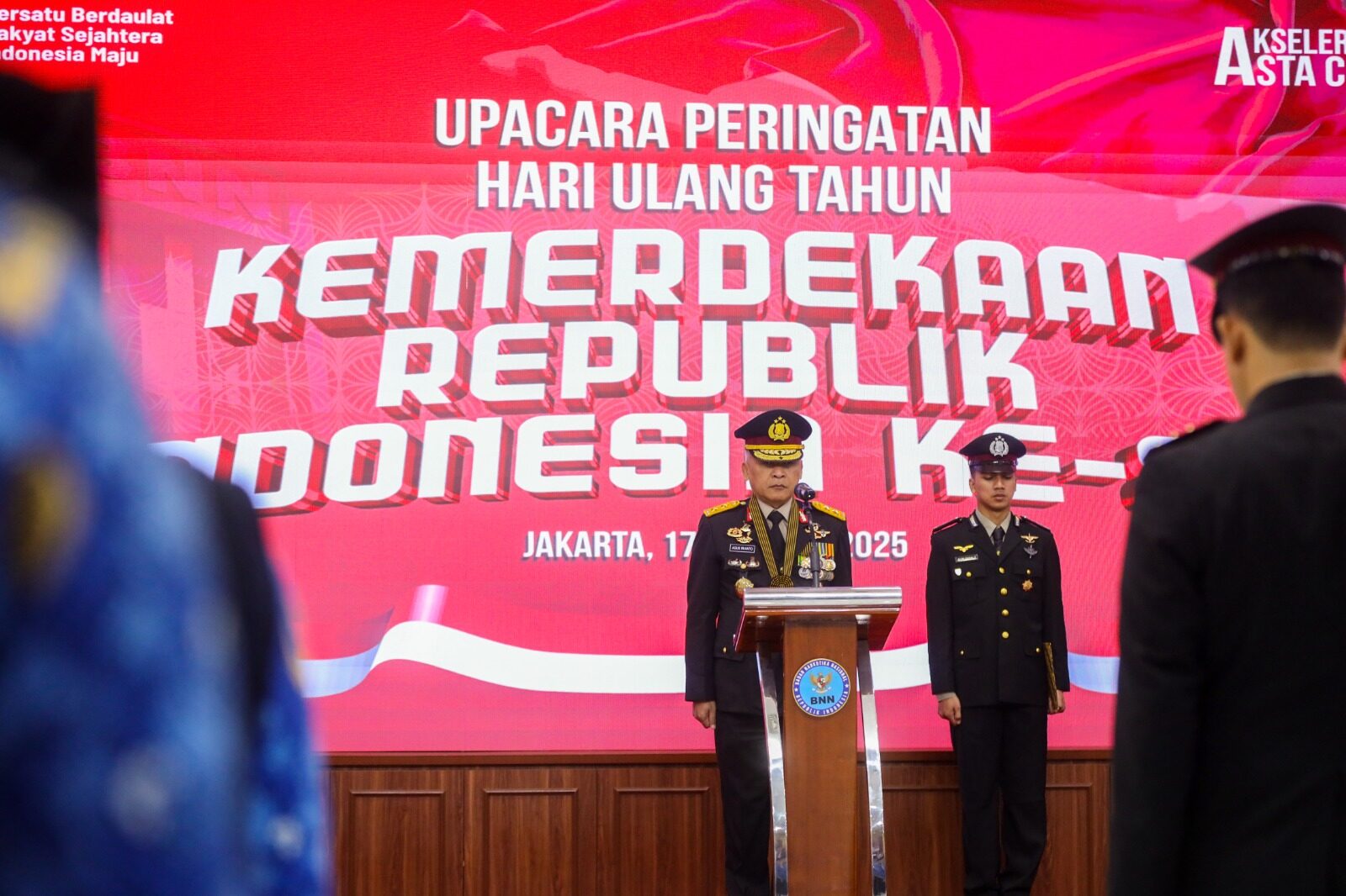 BNN GELAR UPACARA PERINGATAN HARI ULANG TAHUN KE-80 RI