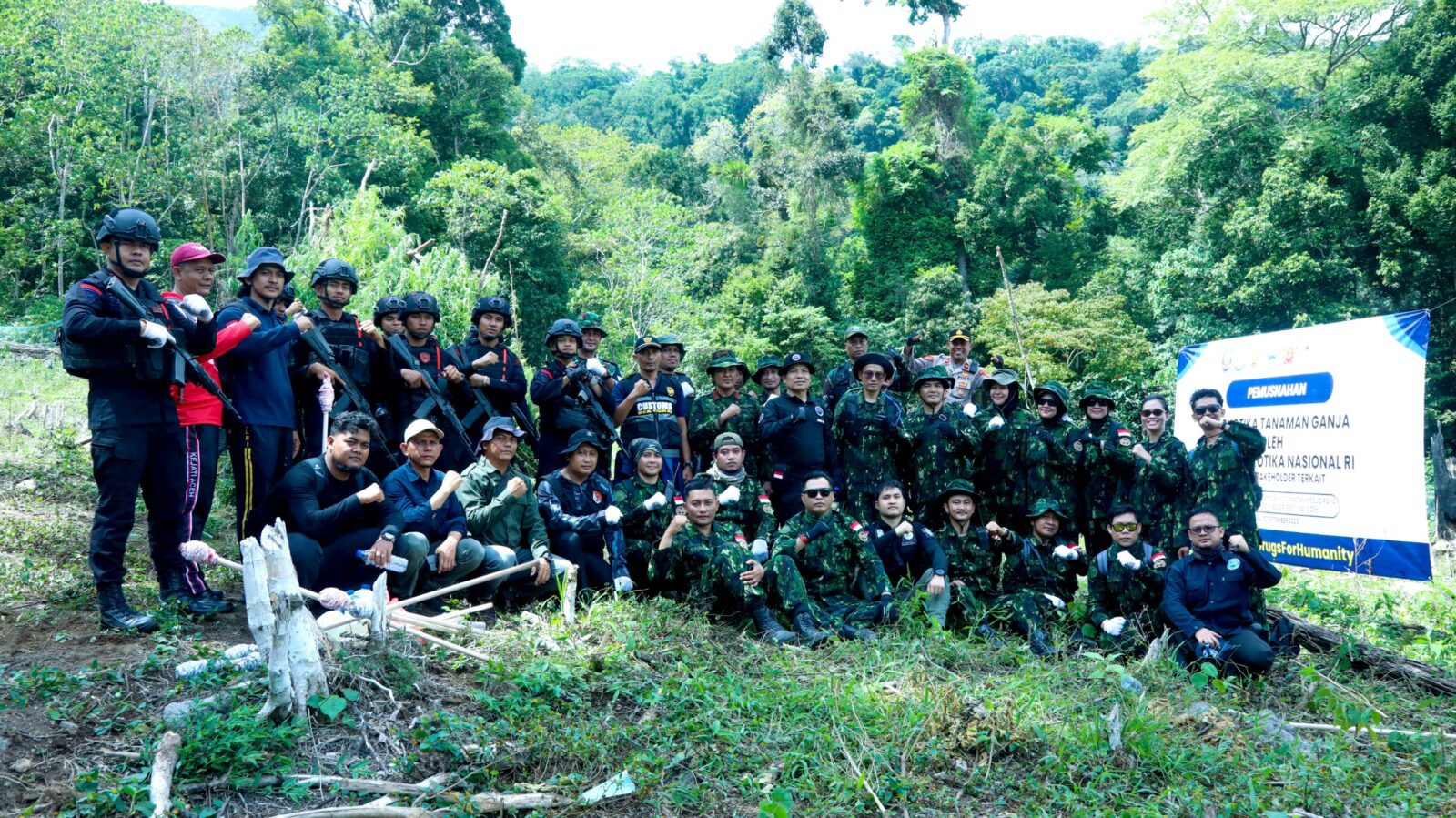 BNN RI MUSNAHKAN 2 HEKTARE LAHAN GANJA DI ACEH BESAR