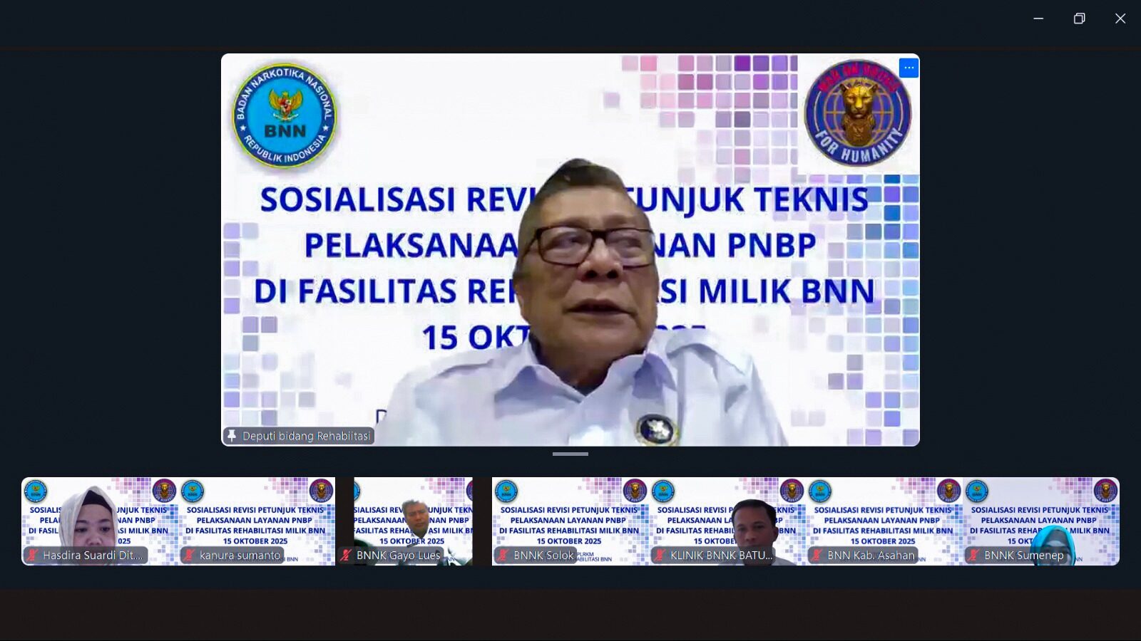 BNN GELAR SOSIALISASI REVISI JUKNIS PNBP, DORONG TRANSPARANSI LAYANAN REHABILITASI