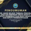 PENGUMUMAN HASIL AKHIR SELEKSI TERBUKA PENGISIAN JABATAN PIMPINAN TINGGI MADYA DEPUTI PEMBERDAYAAN MASYARAKAT DAN DEPUTI PEMBERANTASAN