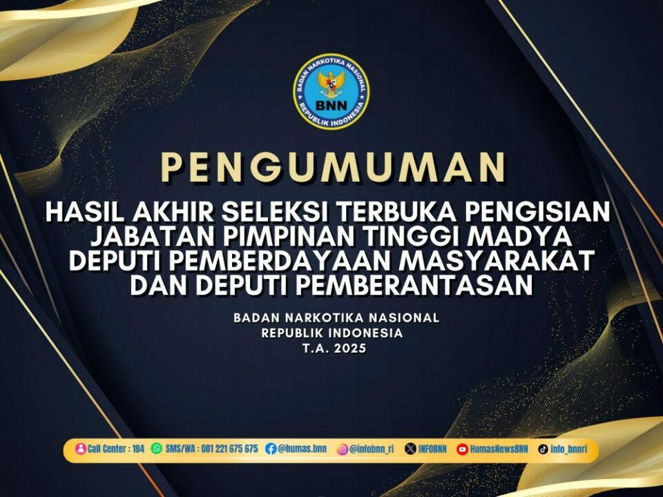 PENGUMUMAN HASIL AKHIR SELEKSI TERBUKA PENGISIAN JABATAN PIMPINAN TINGGI MADYA DEPUTI PEMBERDAYAAN MASYARAKAT DAN DEPUTI PEMBERANTASAN