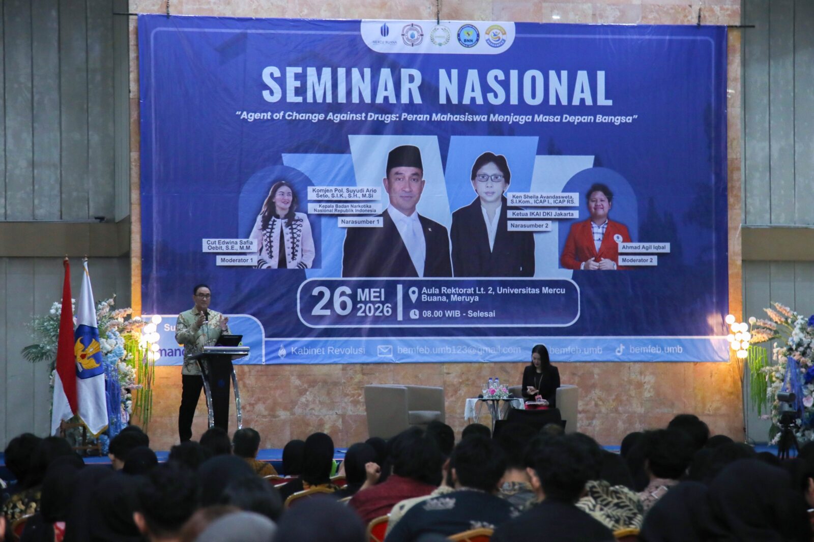 CEGAH BENCANA DEMOGRAFI, KEPALA BNN RI AJAK MAHASISWA MERCU BUANA JADI AGENT OF CHANGE AGAINST DRUGS
