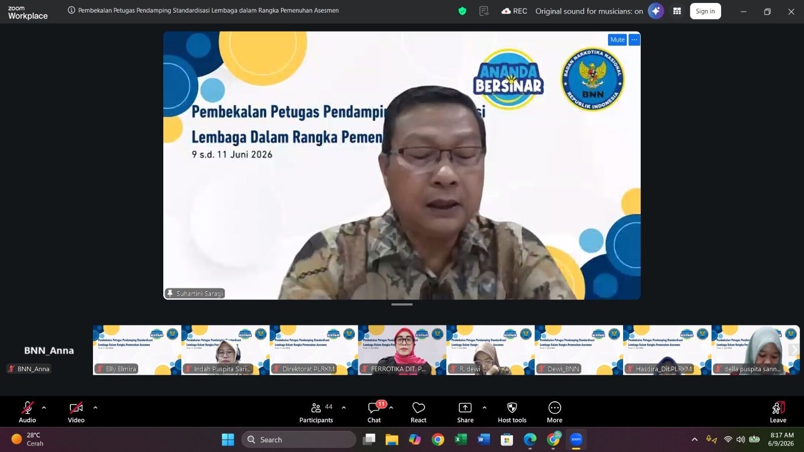 BNN BEKALI PETUGAS LEMBAGA REHABILITASI, DORONG PEMENUHAN SNI 8807:2022