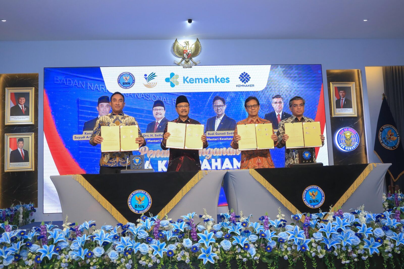 BNN BERSAMA TIGA KEMENTERIAN SINERGIKAN REHABILITASI HINGGA AKSES KERJA BAGI KORBAN PENYALAHGUNAAN NARKOTIKA