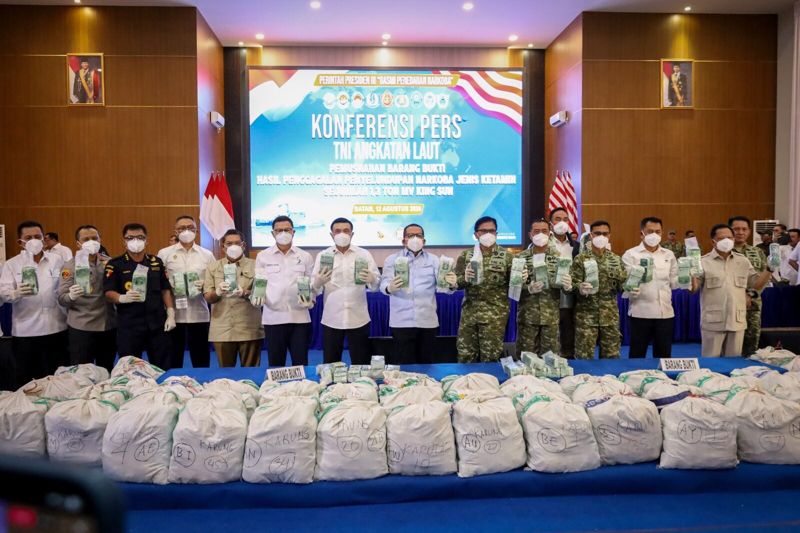 1,3 TON KETAMIN HASIL OPERASI TERPADU DI PERAIRAN KEPULAUAN RIAU DIMUSNAHKAN, SELAMATKAN LEBIH DARI ENAM JUTA JIWA