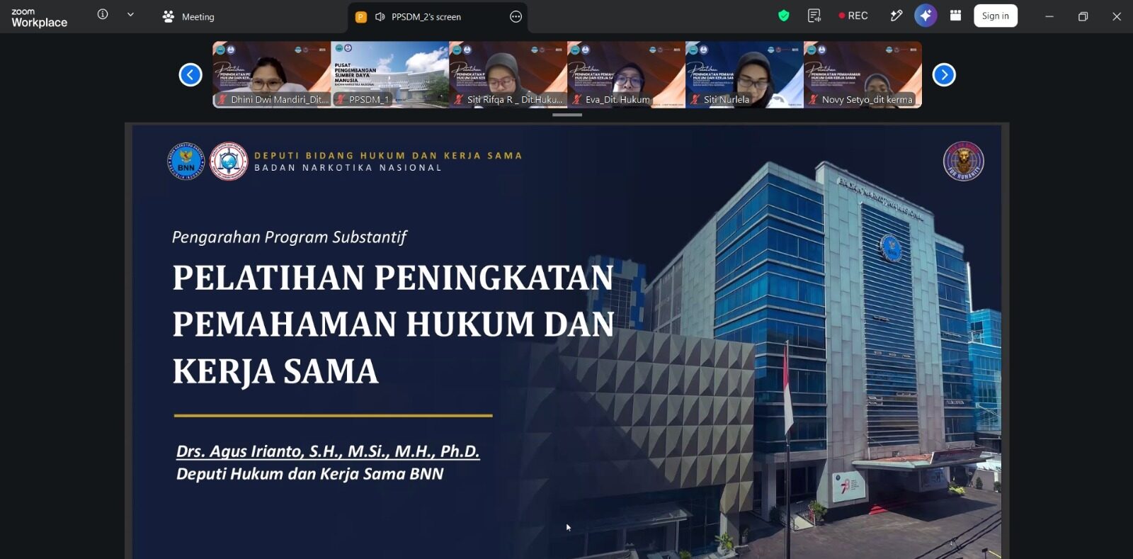 BNN TINGKATKAN PEMAHAMAN HUKUM DAN KERJA SAMA PERSONEL UNTUK PERKUAT PELAKSANAAN P4GN