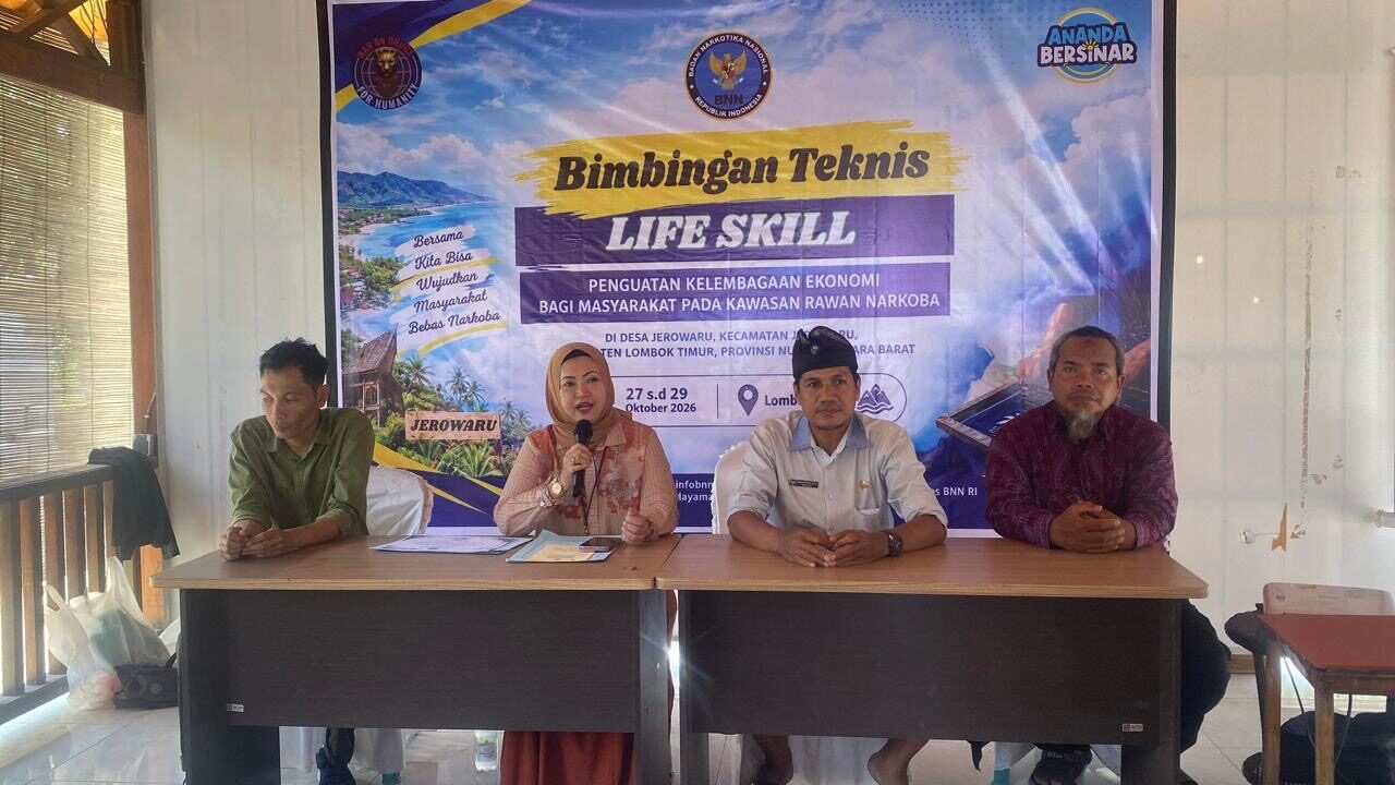 BNN BEKALI MASYARAKAT LOMBOK TIMUR KETERAMPILAN USAHA MELALUI BIMTEK LIFE SKILL